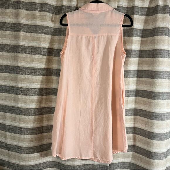 Kaktus‎ Pale Pink Linen Blend Button Front Dress Size Medium - Picture 2 of 10